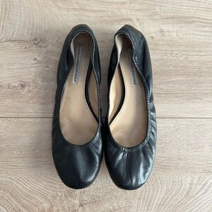 Vera Wang Lavender Black Leather Calf Ballet Flats, size 9.5